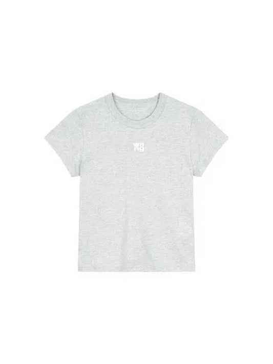 Puff logo shrunk tshirt light gray 270330 - ALEXANDER WANG - BALAAN 1