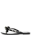 Rockstud Rubber Thong Slippers Black - VALENTINO - BALAAN 2