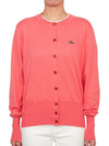 Bea Embroid Logo Cotton Cardigan Coral - VIVIENNE WESTWOOD - BALAAN 4