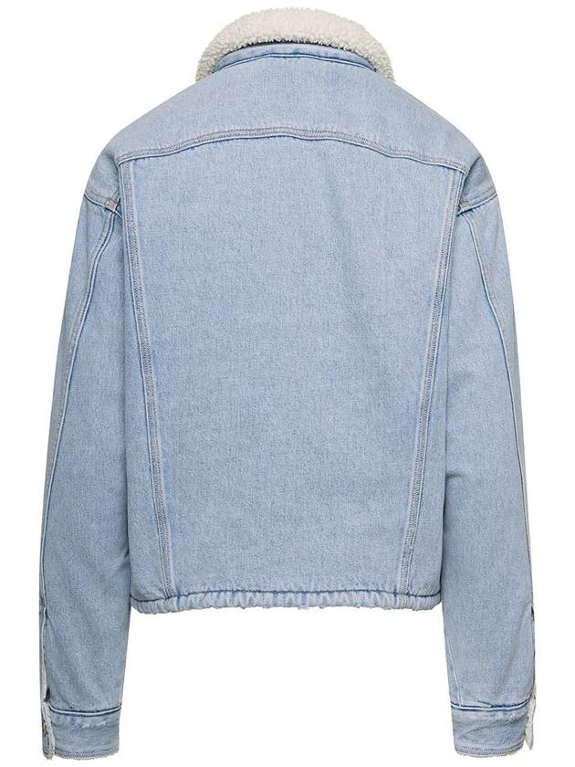 'Sherpa Trucker' Light Blue Jacket With Logo Patch In Cotton Denim Erl X Levi'S - ERL - BALAAN 2