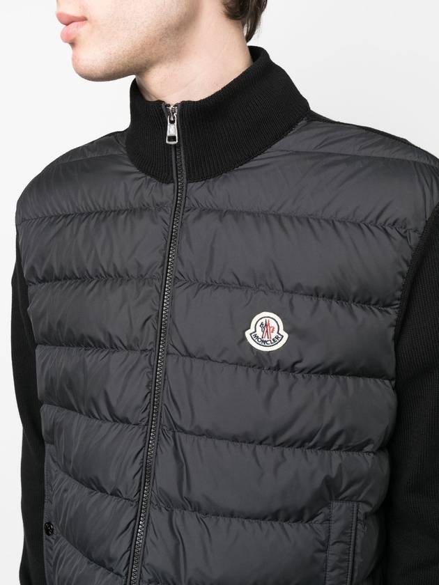 Padded Cotton Zip-Up Cardigan Black - MONCLER - BALAAN 7