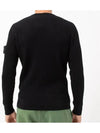 Wappen Patch Crew Neck Ribbed Wool Knit Top Black - STONE ISLAND - BALAAN 7