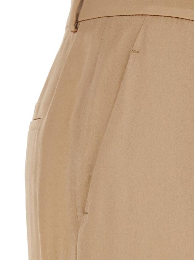 Beige Pants With High Waist And Belt Loops In Silk Blend Woman - ALBERTA FERRETTI - BALAAN 3