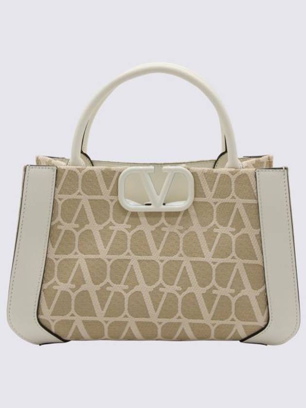 Toilet Econography Raffia Tote Bag Beige - VALENTINO - BALAAN 1