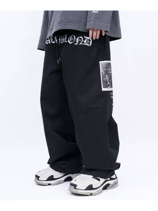 BBD No Sympathy Wide Cotton Pants Black - BLACKBLOND - BALAAN 1