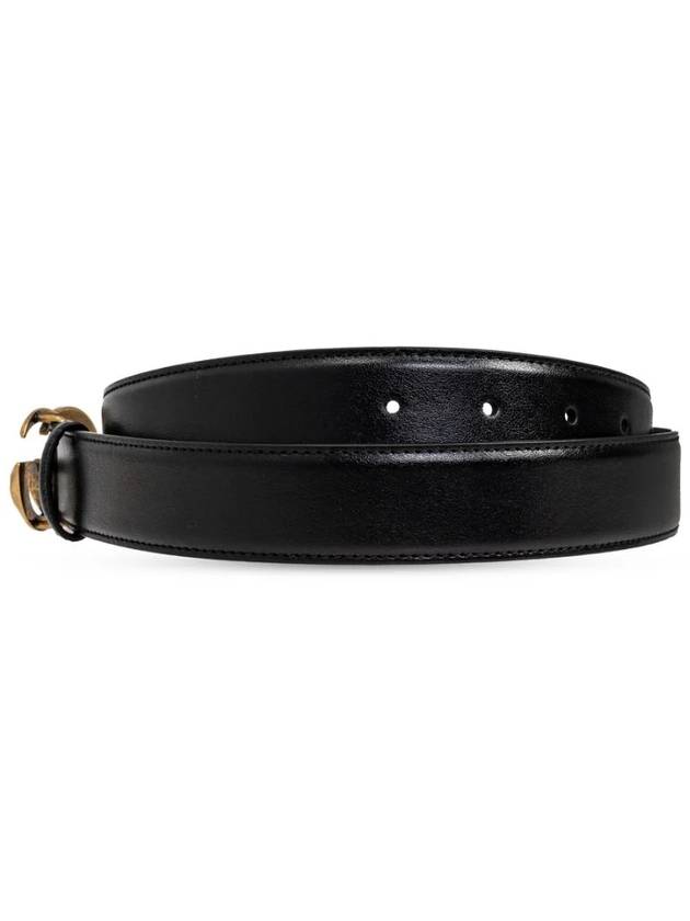 GG Marmont Leather Belt Black - GUCCI - BALAAN 4