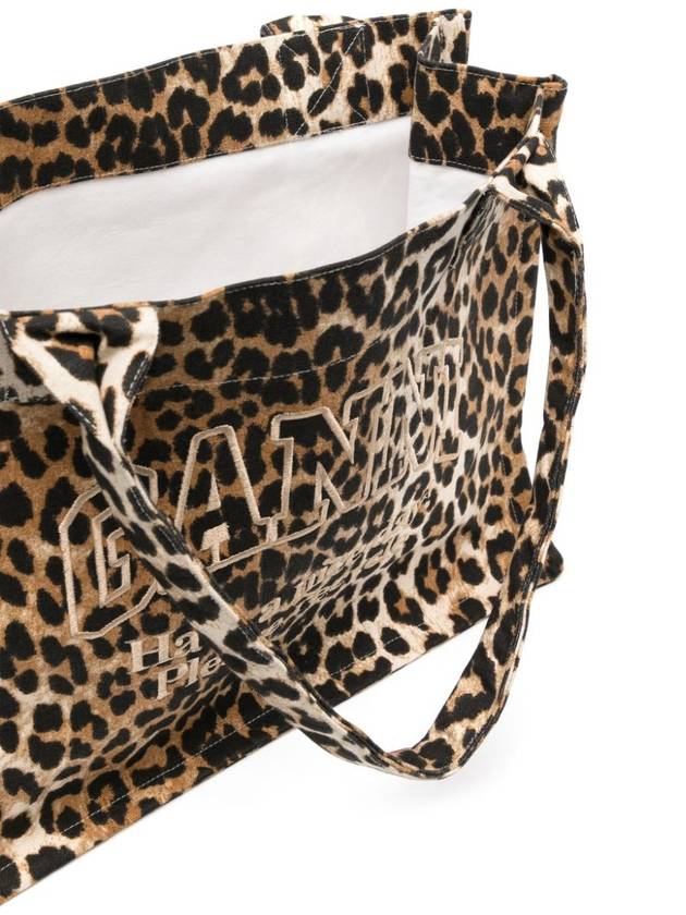 Logo Tote Bag Leopard - GANNI - BALAAN 5