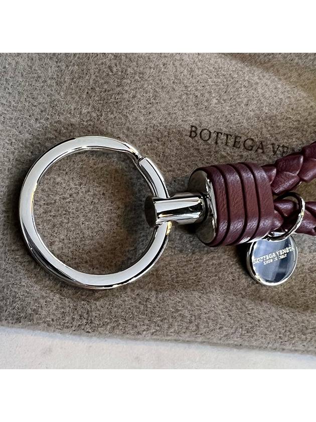 Intrecciato Leather Key Holder Burgundy - BOTTEGA VENETA - BALAAN 6