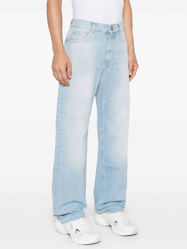 Washed Denim Straight Jeans Blue - BALMAIN - BALAAN 4