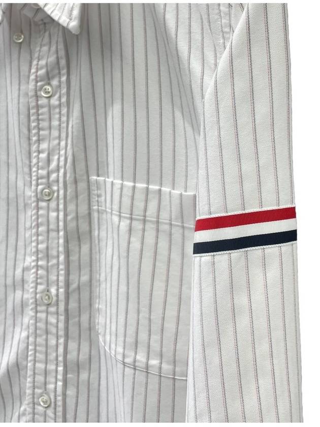 Oxford Armband Stripe Cotton Long Sleeve Shirt White - THOM BROWNE - BALAAN 4