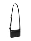Embossed Logo Sling Small Calfskin Leather Shoulder Bag Black - JIL SANDER - BALAAN 1