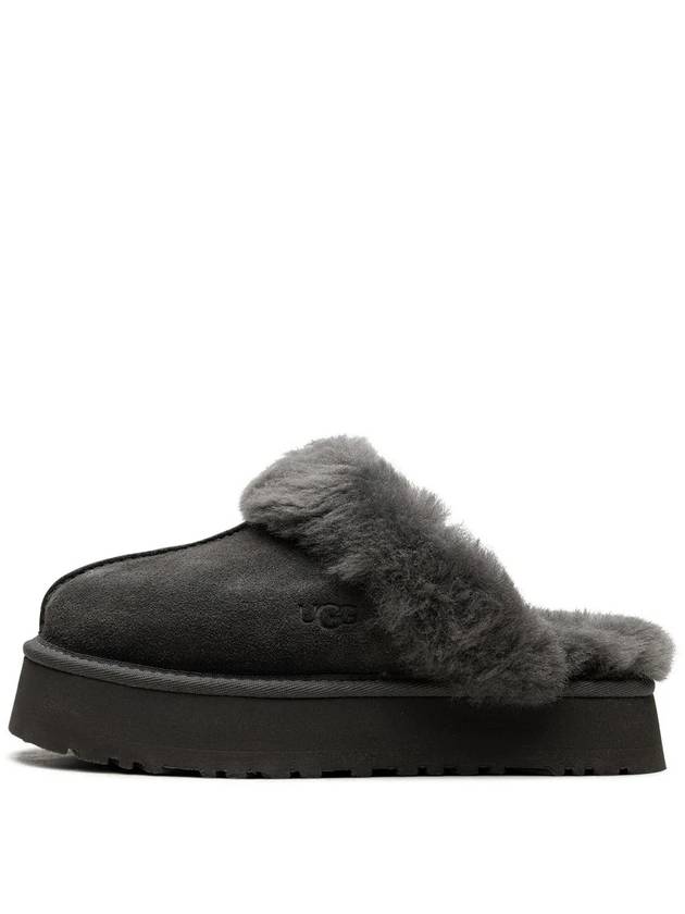 Women's Diskett Fleece Platform Slippers Grey - UGG - BALAAN 7