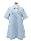 Light blue mini dress - GANNI - BALAAN 1