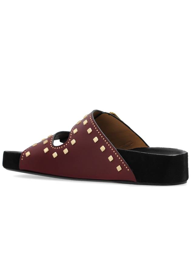 Isabel Marant Slides Lennyo, Women's, Burgundy - ISABEL MARANT - BALAAN 5