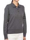 Double Face 4 Bar Polo Knit Top Dark Grey - THOM BROWNE - BALAAN 7