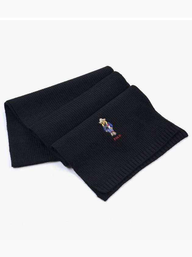 Holiday Bear Wool Muffler Black - POLO RALPH LAUREN - BALAAN 5