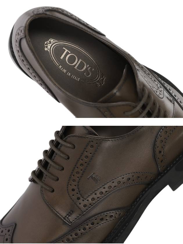 Leather Lace-Up Derby Brown - TOD'S - BALAAN.