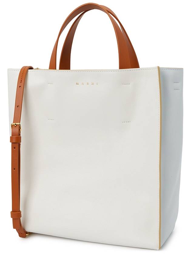 MUSEO Soft Shoulder Tote Bag White Orange - MARNI - BALAAN 3