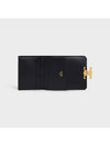 Triomphe Compact Shiny Calfskin Coin Half Wallet Black - CELINE - BALAAN 5