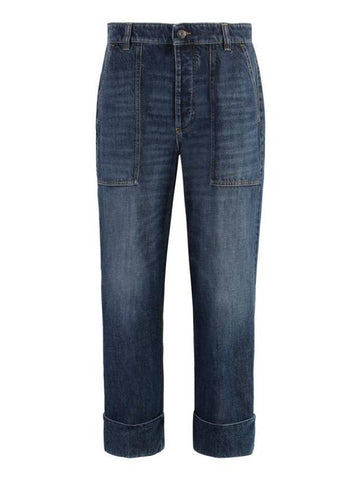 Denim Straight Pants 771873V2J80 4715 DENIM - BOTTEGA VENETA - BALAAN 1