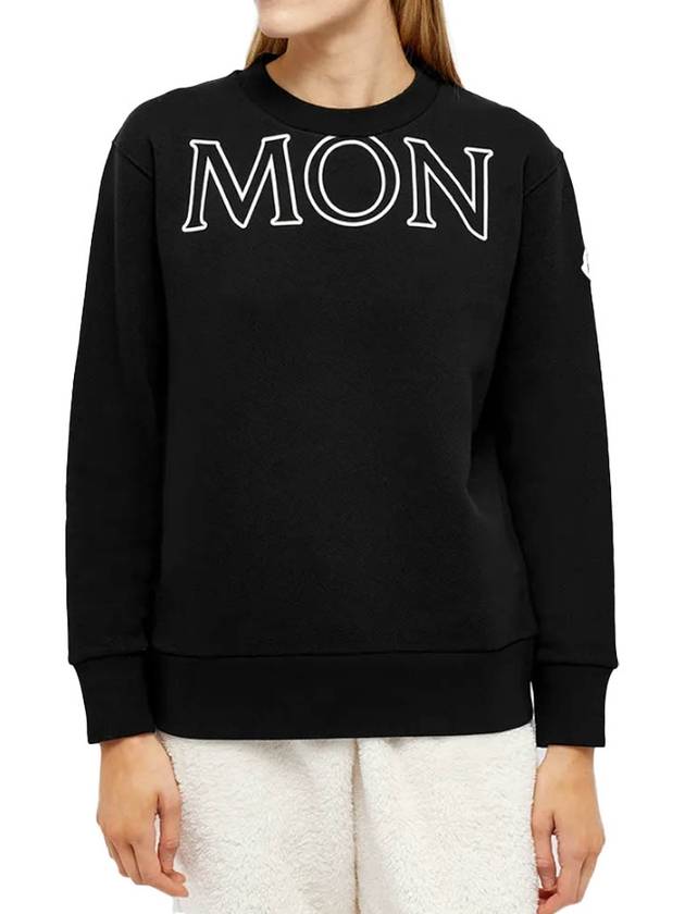 Women's Logo Patch Cotton Fleece Sweatshirt Black - MONCLER - BALAAN 3