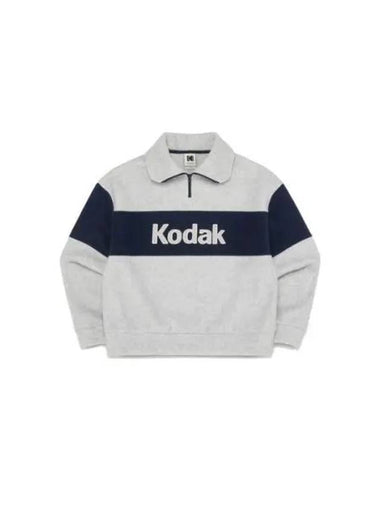 KODAK Apparel microfleece half zip sweatshirt women white MELANGE - KODO - BALAAN 1