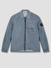 Naslan overshirt black light gray sage green, mid blue 751511803 - STONE ISLAND - BALAAN 7