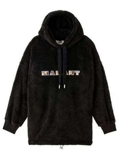 Martia Logo Embroidered Hoodie Black - ISABEL MARANT - BALAAN 2