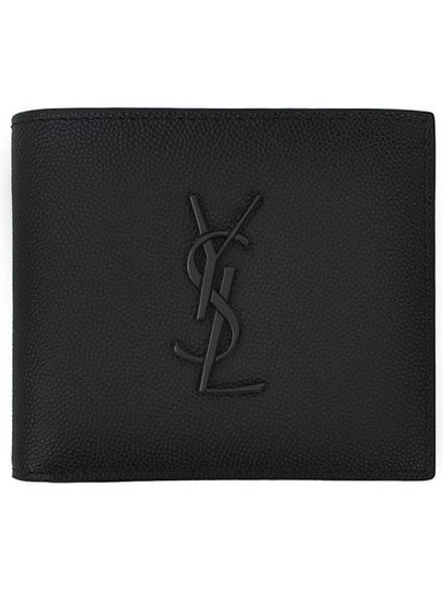 Cassandre  Leather Half Wallet Black - SAINT LAURENT - BALAAN 2