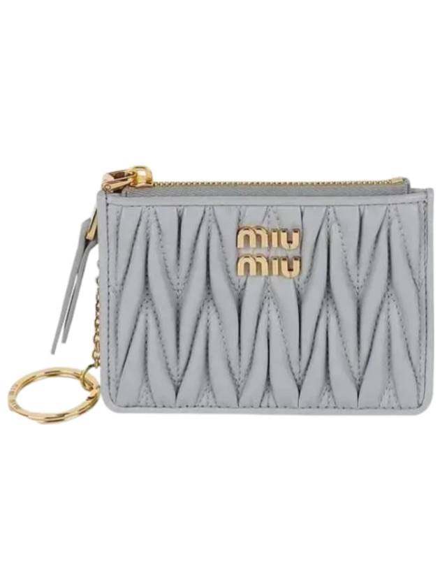 Matelasse zipper card wallet Perla - MIU MIU - BALAAN 1