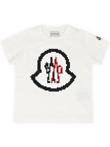 Kids Big Logo Printing Short Sleeve Ivory 8C00001 89AFV 034 8 10A - MONCLER - BALAAN 1