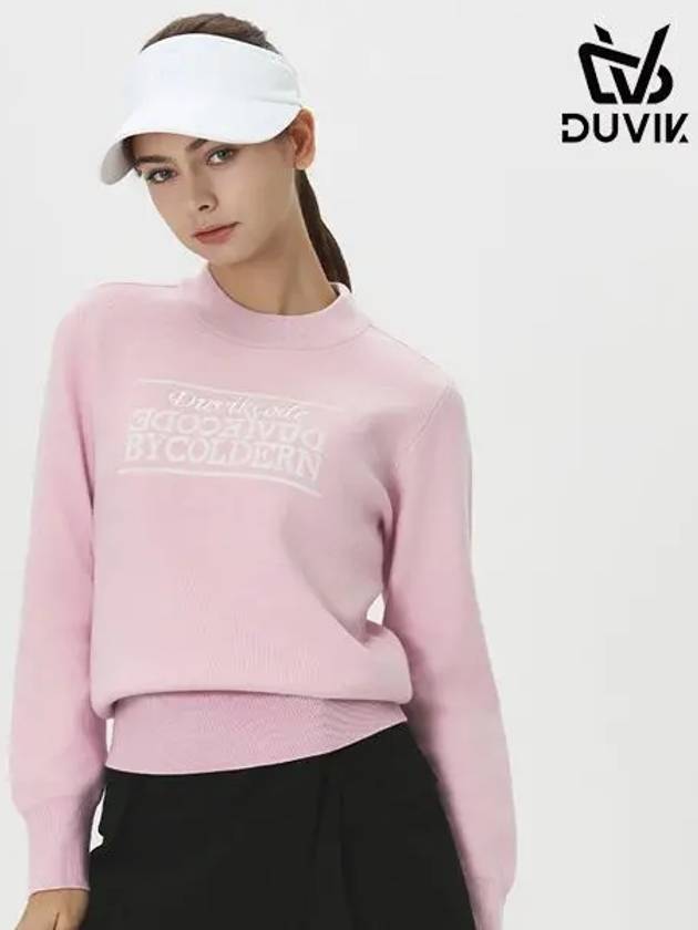 Women s logo lettering mock neck knit sweater DE3WSW262LB - DUVIK - BALAAN 4