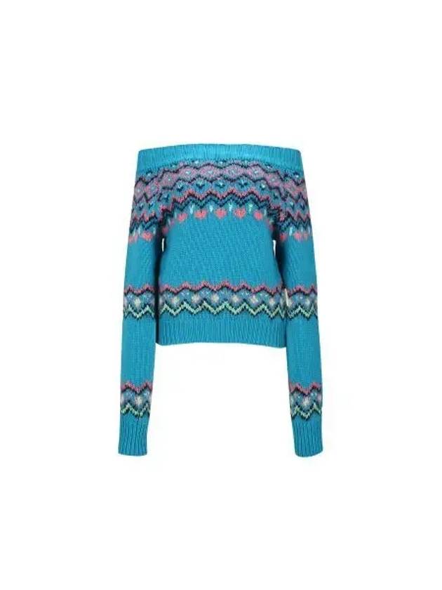 Taco Nordic Off Shoulder Knit Top Blue - ANDERSSON BELL - BALAAN 2