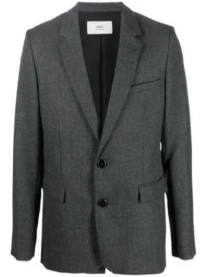 Men's Two Button Virgin Wool Blazer Jacket Grey - AMI - BALAAN 2