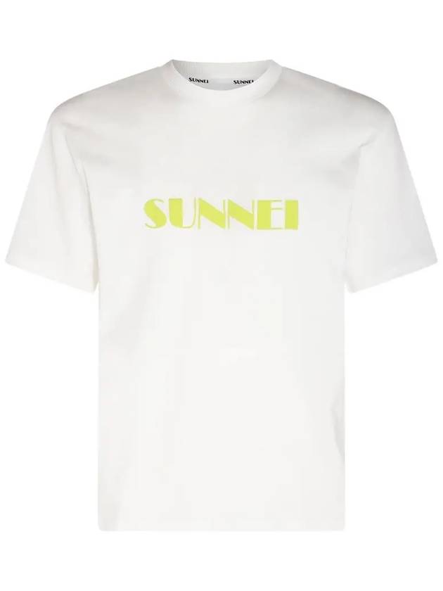 Classic Logo Print Cotton Short Sleeve T-Shirt White - SUNNEI - BALAAN 3