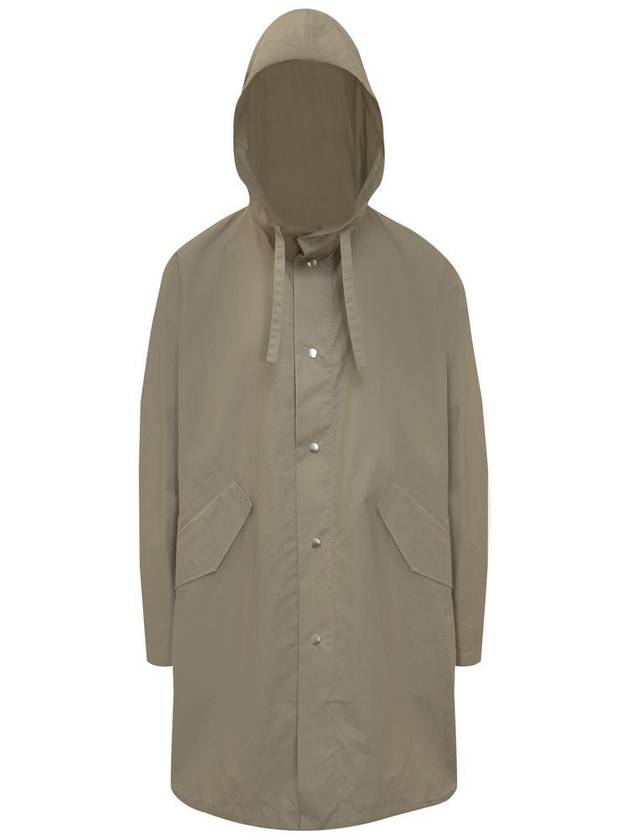 Back Logo Print Hooded Parka Khaki - JIL SANDER - BALAAN 4