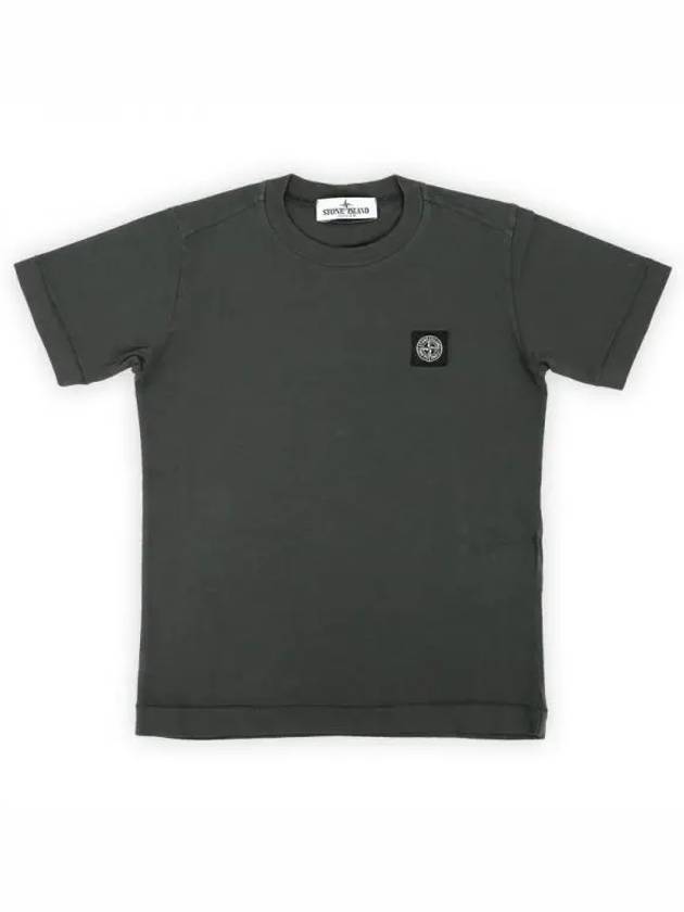 Stone Kids Waffen Logo Patch Short Sleeve Dark Gray 801620147 V0063 10 12A 271333 1053836 - STONE ISLAND - BALAAN 1