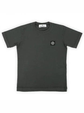 Stone Kids Waffen Logo Patch Short Sleeve Dark Gray 801620147 V0063 10 12A 271333 1053836 - STONE ISLAND - BALAAN 1