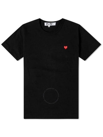 Cdg Play Black Cotton Jersey Red Heart T-Shirt, Size Medium - COMME DES GARCONS PLAY - BALAAN 1