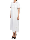 RWB Trimmed Polo Cotton Midi Dress White - THOM BROWNE - BALAAN 3