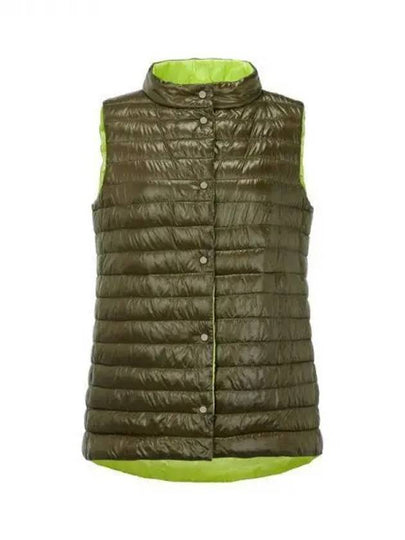 Women s Snap Button Light Goose Down Padded Vest Khaki 270496 - HERNO - BALAAN 1