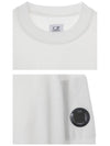 Men's Lens Wappen Crew Neck Knit Top White - CP COMPANY - BALAAN.