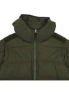 Seamless Logo Nylon Hooded Down Jacket Olive - STONE ISLAND - BALAAN 4