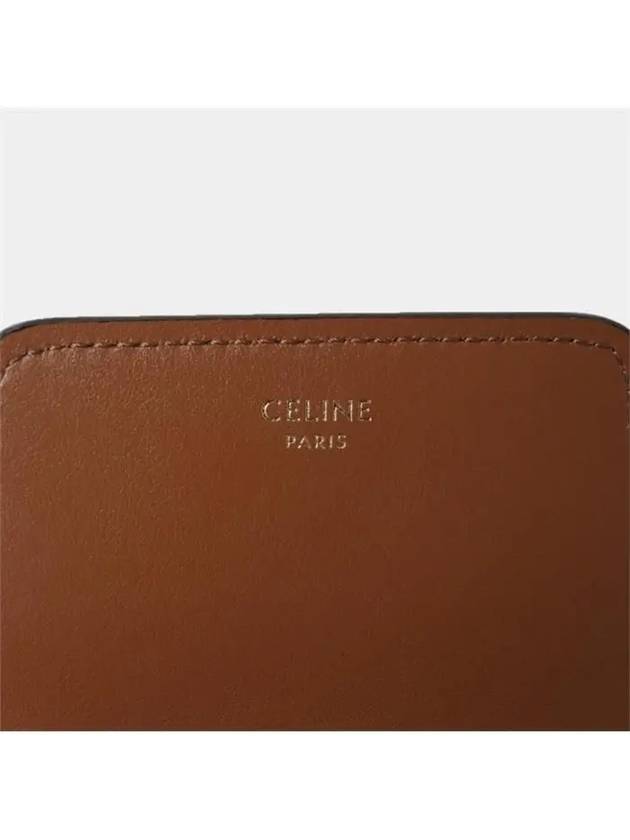 Triomphe Canvas Strap Business Card Half Wallet Tan - CELINE - BALAAN 6