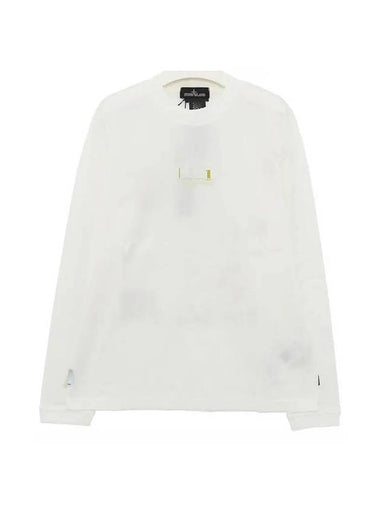 Men's Shadow Project Graphic Print Cotton Long Sleeve T-Shirt White - STONE ISLAND - BALAAN 1