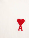 Heart Logo Cotton Jersey Short Sleeve T-Shirt White - AMI - BALAAN 4