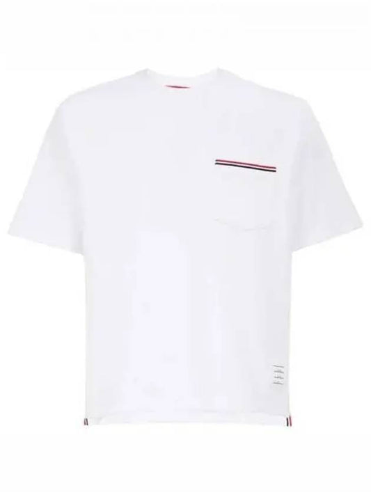 Cotton Oversized Pocket Short Sleeve T-Shirt White - THOM BROWNE - BALAAN 2