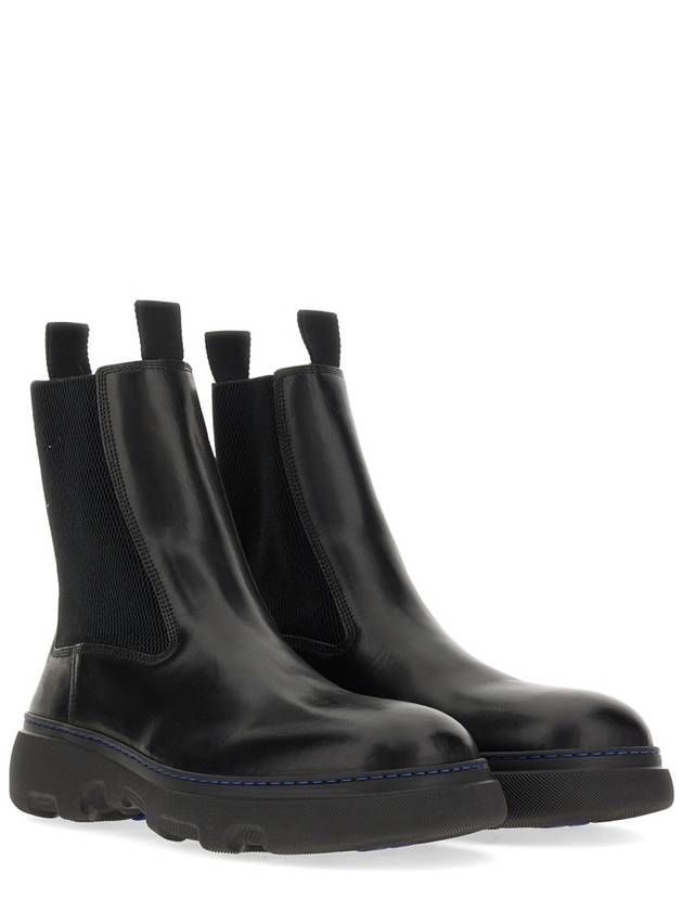 Leather Chelsea Boots Black - BURBERRY - BALAAN 4