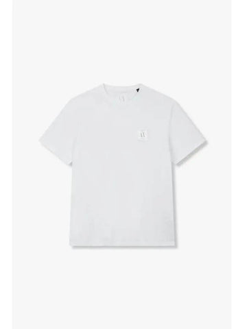 Men s Square Logo Patch T Shirt White - ARMANI EXCHANGE - BALAAN 1