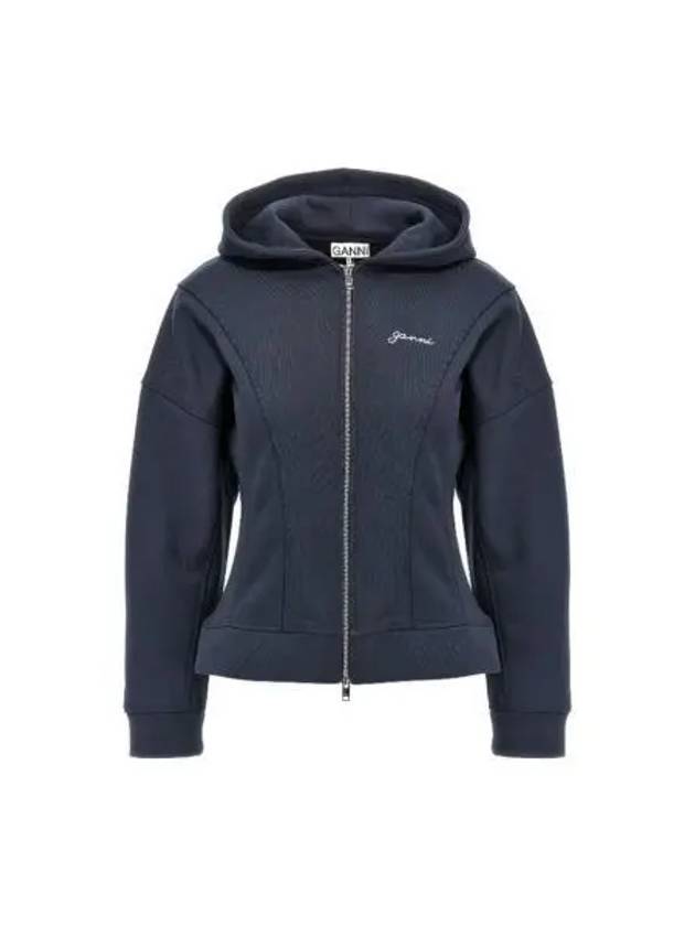 Fleece Zip-Up Hoodie Sky Captain - GANNI - BALAAN 2